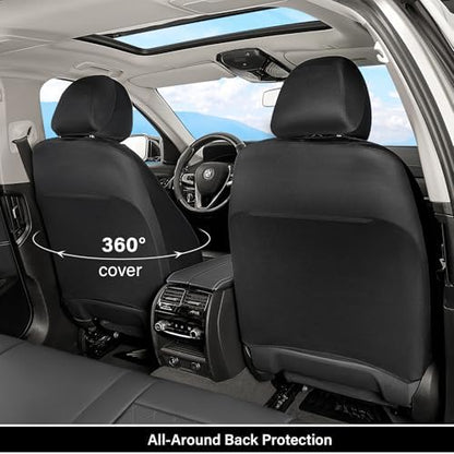 Coverado Universal Leather Seat Covers Full Set for 5 Seats – Waterproof, Durable All-Weather Protector for SUV, Pickup Truck, Sedan, Gray - Image 3