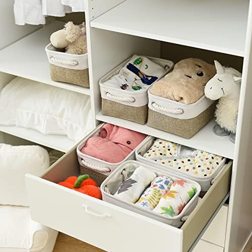 Small Storage Baskets for shelves,Fabric Storage Baskets for closet,rectangular Collapsible baskets for organizing clothes,books,gifts - Image 5