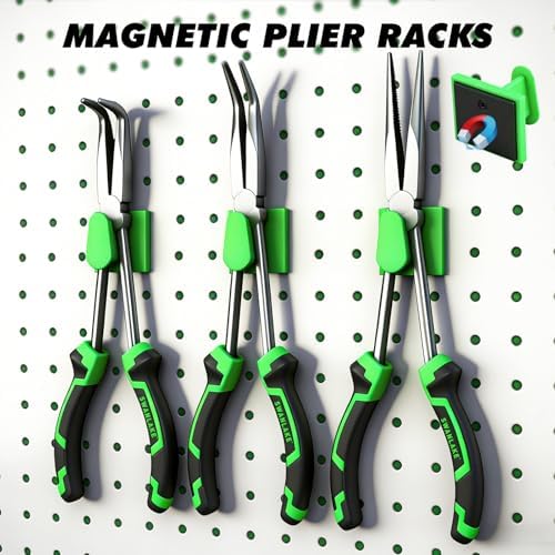 20-Piece Magnetic Tool Organizer Set, 1/4", 3/8", 1/2" SAE & Metric Socket Organizers, 2 Large Wrench Holders, 24-Slot Wrench Rails, Plier and Screwdriver Wall Mount Storage - Image 5