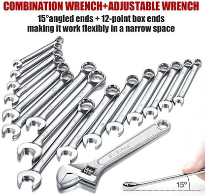 ARUCMIN 438-Piece Mechanics Tool Set with 3-Drawer Heavy Duty Metal Box Repair Tool Kit - Image 4