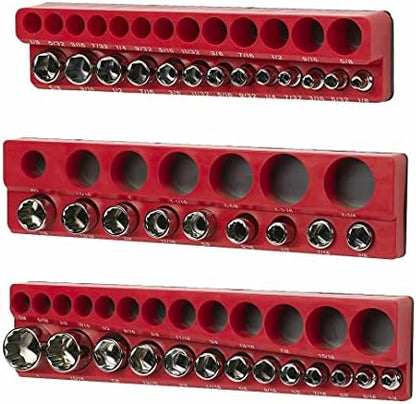 Magnetic SAE Standard Socket Holder Set Red - Image 2