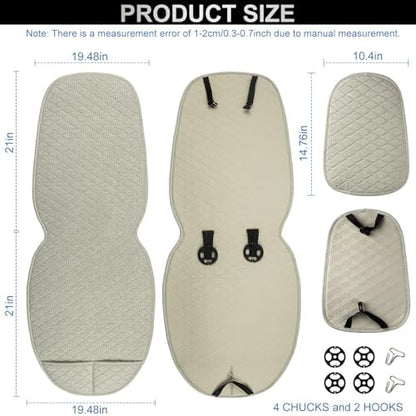 Linen Car Seat Covers for Cars, Front Car Seat Cover Protectors with Storage Bags, Anti-Slip & Soft Automotive Seat Cushion Universal Fit for Most Sedan, SUVs, Vehicles (Beige) - Image 2