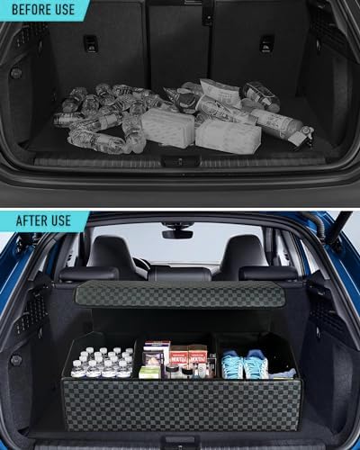 Fyzeoty Car Trunk Organizer for SUV and Sedan, Blue-Gray, 29.5 inches - Image 6