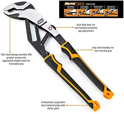GEARWRENCH 4 Pc. Pitbull Auto-Bite Tongue & Groove Dual Material Pliers with K9 Jaws - 82594C - Image 2