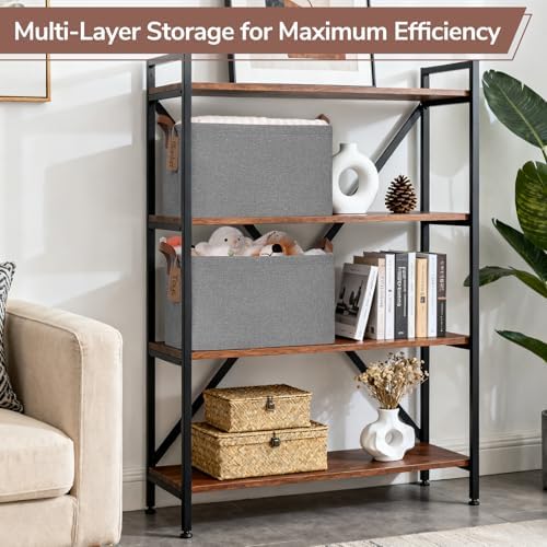 CHICVITA 4 Pack Large Fabric Storage Baskets for Shelves, 30L Gray - Image 6