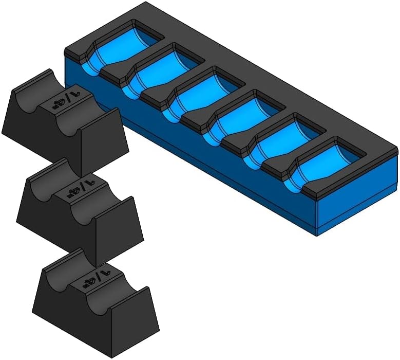 MagAttach Socket Extension Organizers (1/4", Blue/Black) by 3D+Tool+Trays