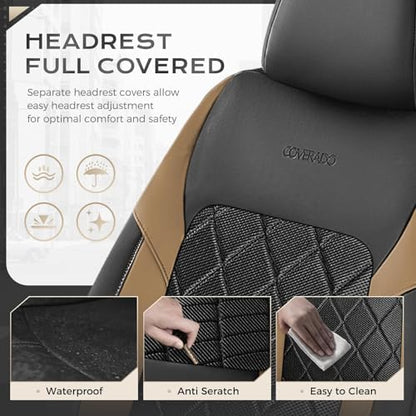 Coverado Car Seat Covers, Front Seat Covers, 2 Front Automotive Seat Cover, Mesh Breathable Seat Protectors, Universal Fit for Most Cars - Image 4