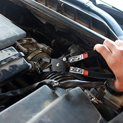 BETOOLL 9pc Hose Clamp Pliers, Professional Automotive with Flexible Wire Long Reach, Clic R Type Swivel Jaw and Flat Band Pliers for Coolant Radiator Heater/Water Hose (Red/Black) - Image 6