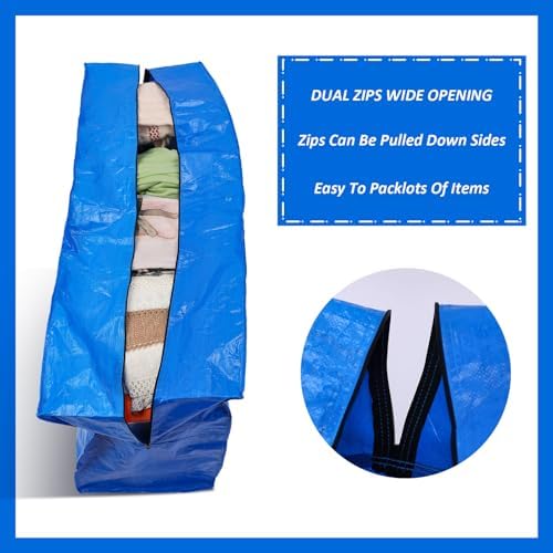 6 Pcs 96 Gallon Extra Large Moving Bags Heavy Duty Storage Bag - Image 3