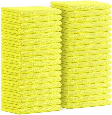 Avalon Towels Microfiber Cleaning Cloths (Value Pack of 36) - Size 16 x 16 Inches, Highly Absorbent Cleaning Rags, Lint Free, Reusable and Washable, Microfiber Towels for Cars by AvalonTowels