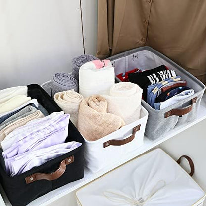 Hinwo 7.9L Compact Canvas Storage Bin with Handles, 6-Pack - Image 4