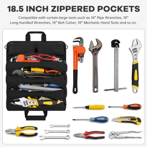 ANILD 18.5 Inch Extra Long Tool Bag Roll Up, Roll Up Tool Bag Organizer - Image 3