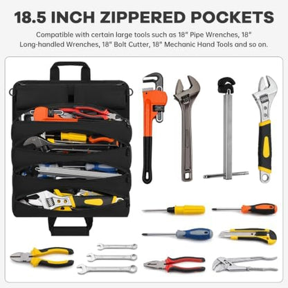 ANILD 18.5 Inch Extra Long Tool Bag Roll Up, Roll Up Tool Bag Organizer - Image 3