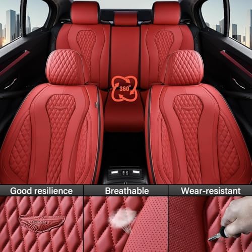 Coverado Red Seat Covers, Car Seat Covers Front Seats, Driver Car Seat Cover, Waterproof Car Seat Covers, Car Seat Cushion, Front Auto Seat Covers, Car Seat Protector Universal Fit Most Cars - Image 6