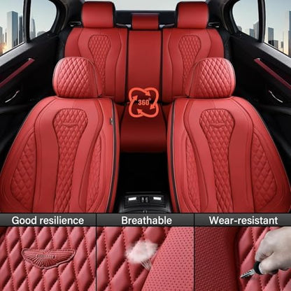 Coverado Red Seat Covers, Car Seat Covers Front Seats, Driver Car Seat Cover, Waterproof Car Seat Covers, Car Seat Cushion, Front Auto Seat Covers, Car Seat Protector Universal Fit Most Cars - Image 6