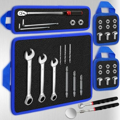 Magnetic Tool Mat Set with handles, 12.8" x9.5" Magnetic Tool Organizer by Unknown