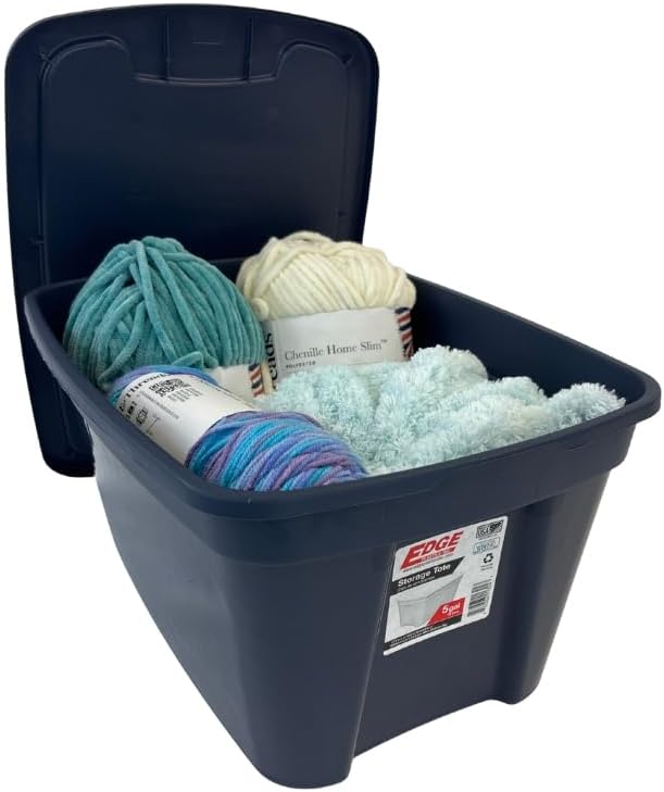 Edge Plastics Classic Storage Tote, durable storage in for home or garage with secure snap lid designed for stacking (6, Ink, 5 Gallon) - Image 4