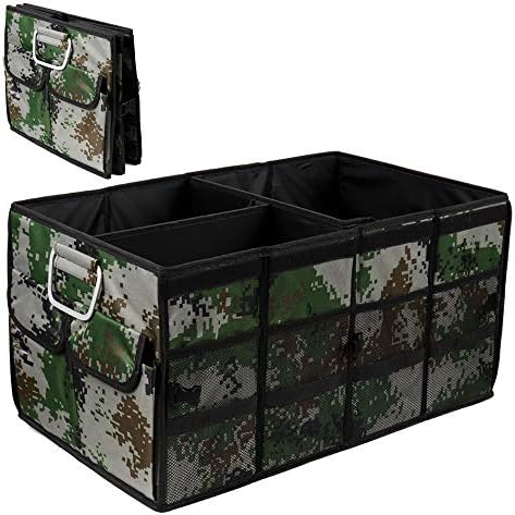 Car Trunk Organizer Collapsible Portable Multi Compartments Organizer with Non Slip Straps for SUV Truck Auto Vehicle Car Auto Minivan(Large without cover, Camouflage) by TYSKL