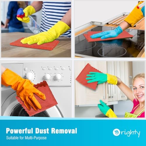 Orighty Microfiber Cleaning Cloth 5 Pack, Red Cleaning Rags 12x11 inch - Image 5