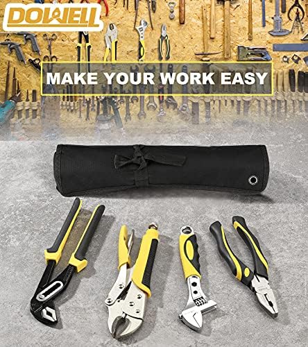DOWELL 4-Piece Pliers Set - 8 & 10-Inch Combination, Locking & Groove Joint Pliers, Adjustable Wrench, Tool Pouch - Image 7