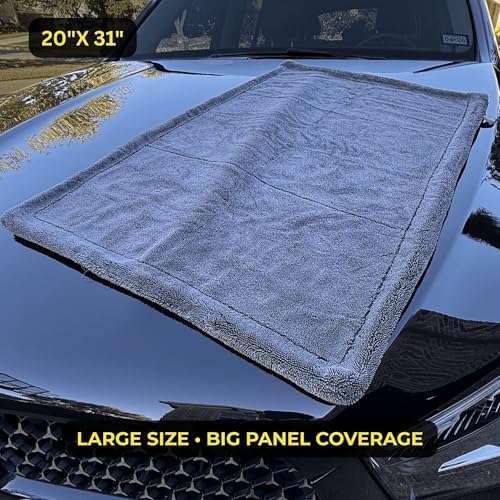 Sleek Max Dry 2K - 2000GSM Microfiber Car Drying Towel, 20x31in, Black - Image 4