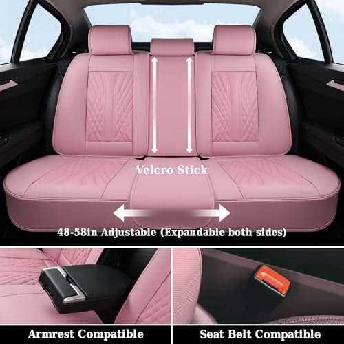 Coverado Car Seat Covers Full Set, Automotive Front and Rear Seat Covers with Backrest, Nappa Leather Car Seat Protectors Waterproof, Universal for Most Vehicles - Image 4