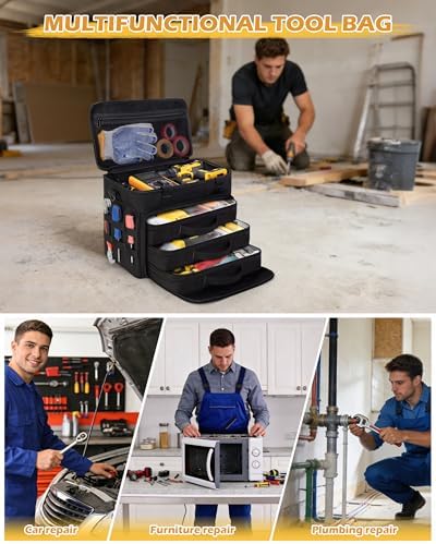 Marscamd 2 Layers Tool Bag with 3 Clear Window Removable Cases - Image 6