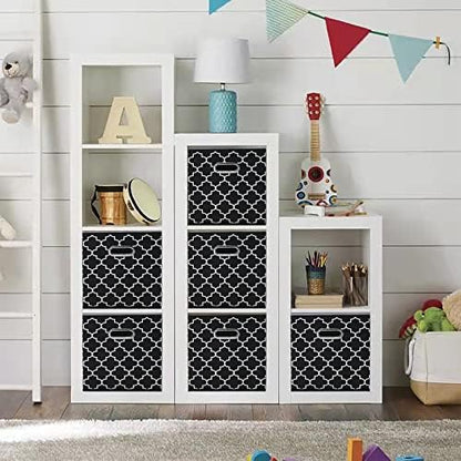 11 Inch Cube Storage Bins , Fabric Cube Organizer Bins with Handle, Foldable Cube Bins for Cloth or Accessary Storage, 11x11x11 Set of 3 (Black Light) - Image 4