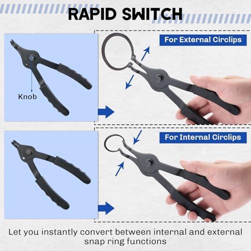 14PCS Snap Ring Pliers Set Internal & External Circlip Pliers - Image 4