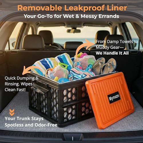 Mymazn Trunk Organizer Plastic for Car, Orange - Image 2