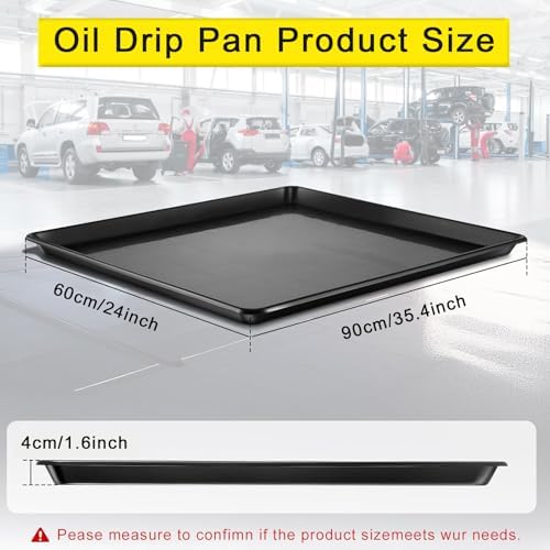 6 Pcs Extra Large Oil Drip Pan, 35.4×24×1.6Inches Oil Drain Pan for Under Car,Plastic Oil Drip Tray for Garage, Fridges, Washing Machines, Cat Litter Box,Keeps Floors Safe & Clean - Image 2
