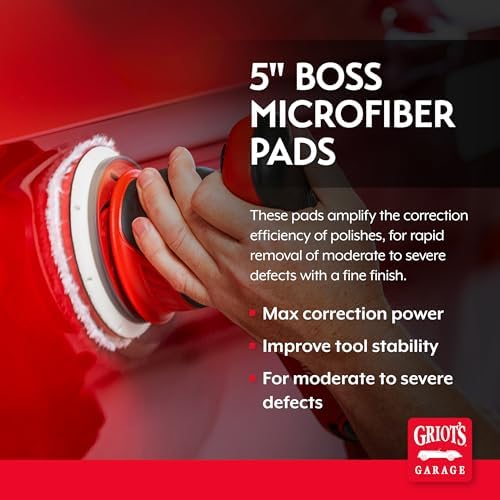Griot's Garage BOSS 5.5” Microfiber Pads for Car Polishing and Detailing, Buffing Pads for Moderate and Severe Scratch Removal, Set of 2 - Image 2