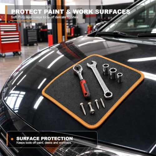 Magnetic Tool Mat Set, Magnetic Pads for Tools - Heavy Duty Magnetic Tool Holder, Flexible Magnet Mat Tray Organizer, for Auto Repair & Workshop, Practical Gifts for Men Dad Mechanics - Image 7