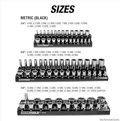 OEMTOOLS 6-Pc Metric & SAE Magnetic Socket Tray Set Holds 143 Sockets - Image 4
