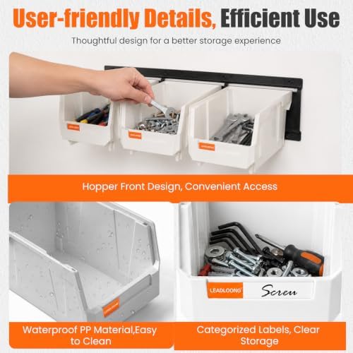 14pc Wall-Mounted Storage Organizer Mixed V1 V2 Combo White - Image 6