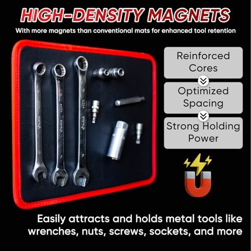 Magnetic Tool Mat Set, Wristband, Pickup Tool & Mirror for Auto Repair - Image 2