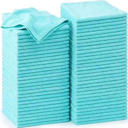 Nuenen Car Microfiber Clean Cloths, Teal Blue, 16 x 16 Inch, 60 Pcs by Nuenen