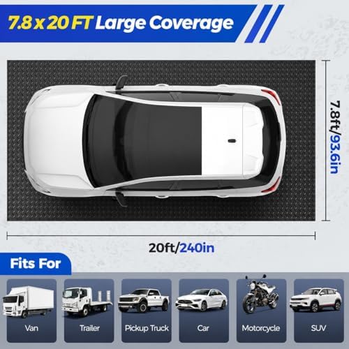 7.8x20 FT Heavy Duty Garage Floor Mat, 2.8mm Thickened Garage Flooring Roll - Image 3