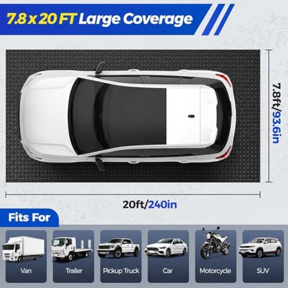 7.8x20 FT Heavy Duty Garage Floor Mat, 2.8mm Thickened Garage Flooring Roll - Image 3
