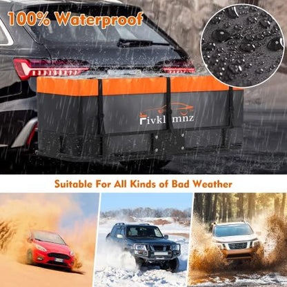 FIVKLEMNZ 20 Cubic Hitch Mount Cargo Carrier Bag Waterproof Soft Car Tray - Image 4