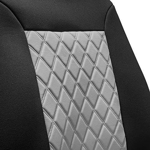 FH Group Car Seat Cover Cushion - 2 Pack Seat Covers for Cars Trucks SUV, Gray Black Neosupreme Car Seat Cushions, Waterproof Car Seat Cover Cushion, Universal Fit Car Seat Protector - Image 4