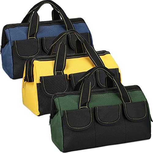 Sanwuta 3 Pack 13 Inch Tool Bags, Classic, Blue, Yellow, Army Green by Sanwuta