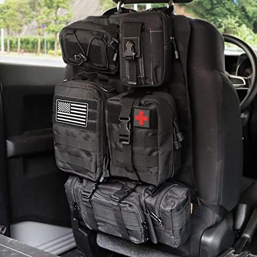 MAIKER Tactical Car Seat Back Organizer, Upgrade Tactical Vehicle Panel Organizer with 5 Detachable Molle Pouch, Universal fits for Most of Vehicle Black by MAIKEROFFROAD