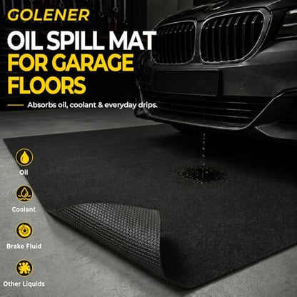 2-Pack Golener Oil Spill Mat - Garage Floor Mat, Absorbent Oil Pad, Premium Maintenance Mat, Waterproof, Contain Liquid, Protect Garage Surface from Spill & Stain, Reusable, Washable, Durable, 29”x36” - Image 2