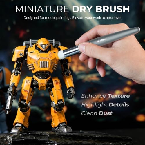 Nicpro 30 PCS Miniature Paint Brushes & Dry Brush, Model Paint Brush Set - Image 2