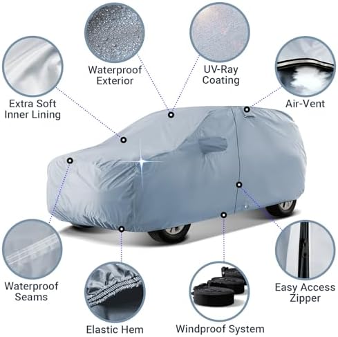 iCarCover 18-Layer SUV Car Cover All Weather Waterproof Automobile - Image 4