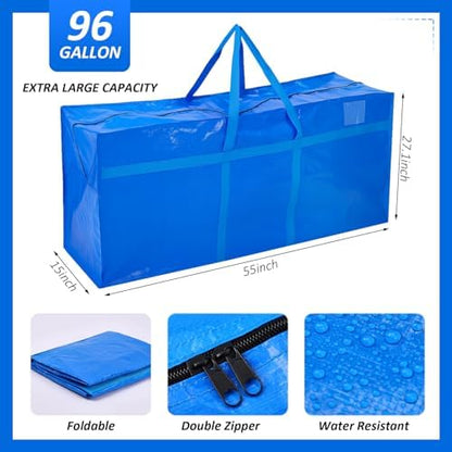 6 Pcs 96 Gallon Extra Large Moving Bags Heavy Duty Storage Bag - Image 2