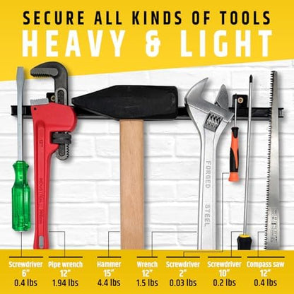 HMmagnets 17" Heavy-Duty Magnetic Tool Holder (Upgraded Version) - Extremely Powerful Magnetic Pull Force to Hold Heavy Tools - Professional Space-Saving Magnetic Bar - Tool Organizer Rack/Strip - Image 5