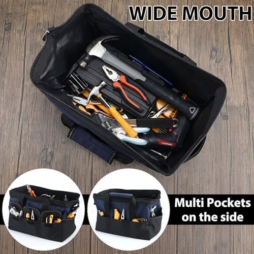 Sanwuta 3 Pack 16 Inch Tool Bags, Side Pockets, Blue, Red, Yellow - Image 4