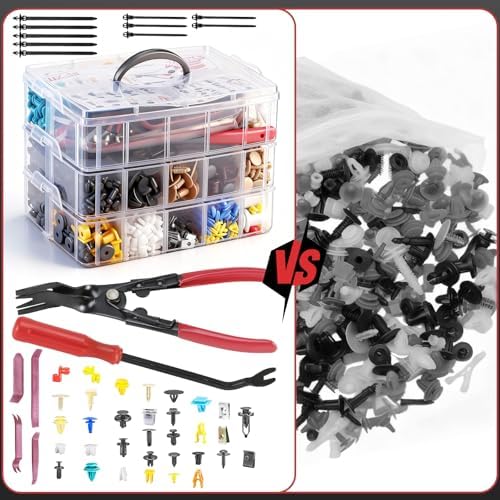 2080PCS Auto Retainer Clips Kit with Fastener Plier, Trim Removal Tools and 3-Layer Organizer Box, 33 Most Common Push Rivets for Car Bumper, Fender, Door Panel and Interior Repair - Image 6